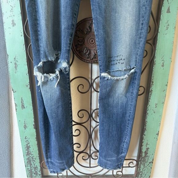Mother jeans looker RARE Mother Looker Jeans w/ custom embroidered message 27. - Picture 6 of 11